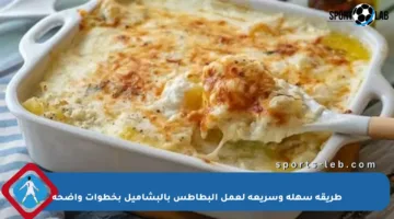 طريقة سهلة وسريعة لعمل البطاطس بالبشاميل بخطوات واضحة